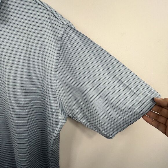 Bobby Jones Players Blue Striped Polo Shirt Size M Medium Short Sleeve - Picture 4 of 12